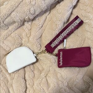 Lululemon Burgundy and White Pouch Duo